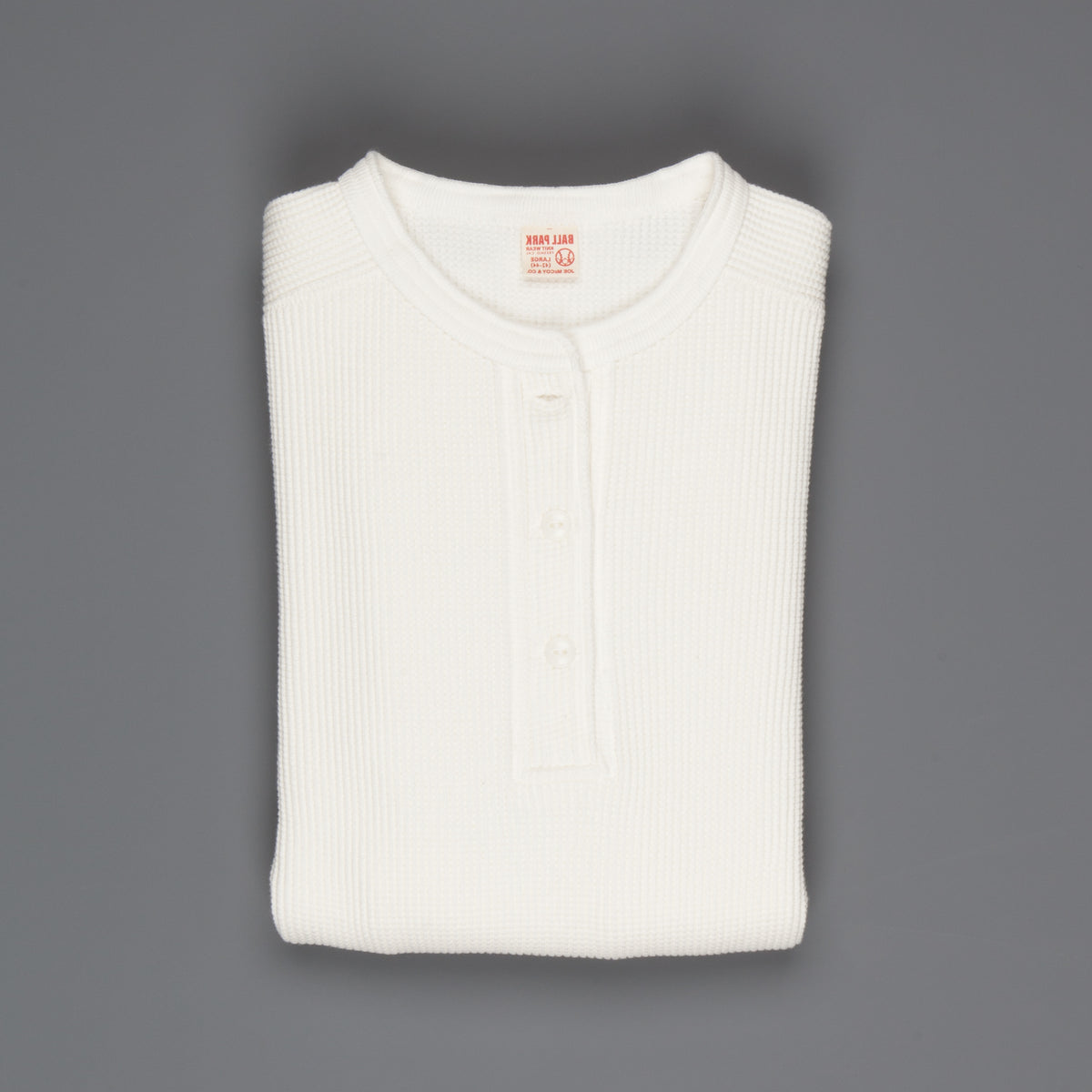 トップス The REAL McCOY'S / WAFFLE HENLEY SHIRT Joe McCoy Long Sleeve Waffle Henley - Black – Standard & Strange