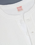 The Real McCoy's Joe McCoy Waffle Henley Longsleeve white