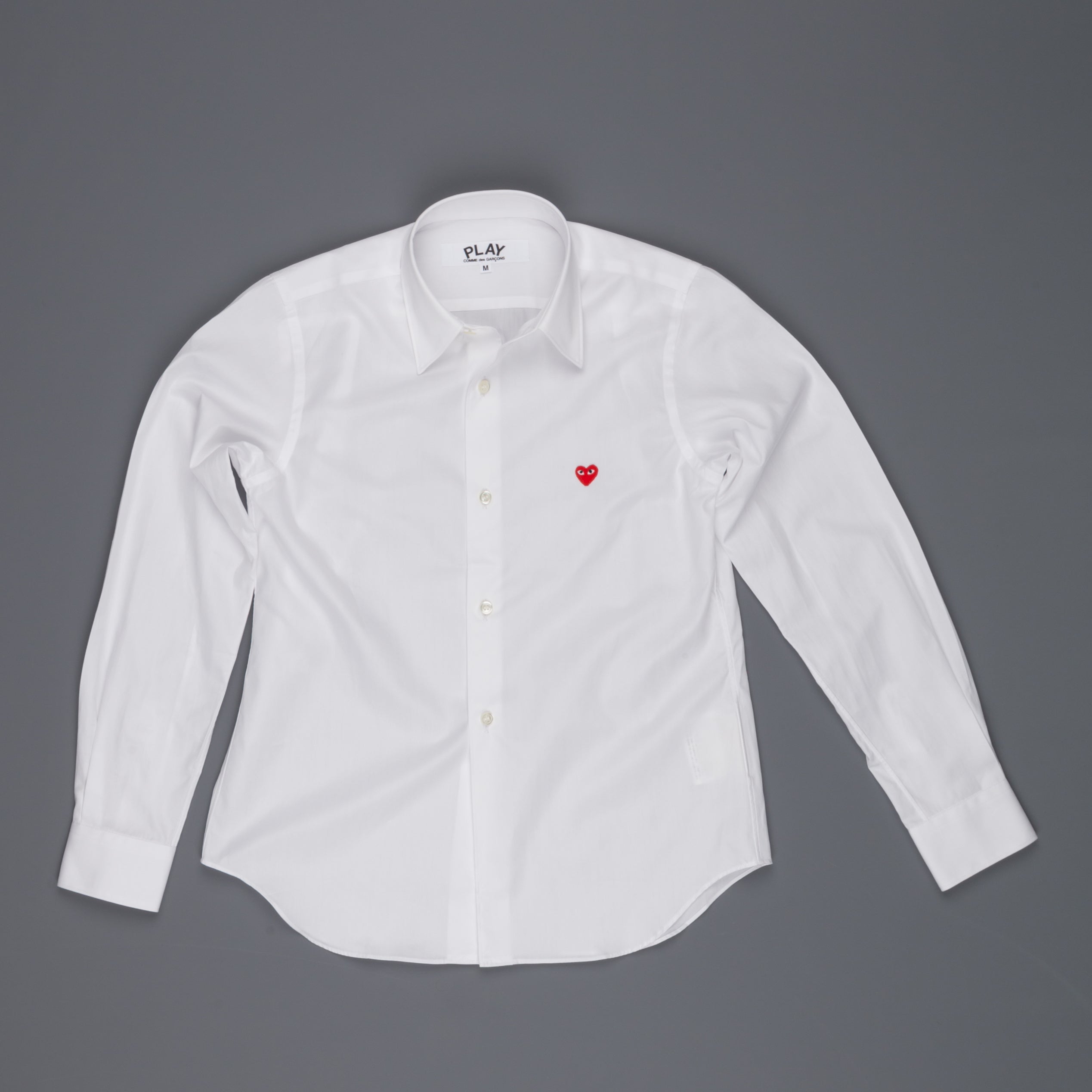 Comme des Garçons PLAY Woman white shirt small red heart – Frans