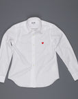 Comme des Garçons PLAY Woman white shirt small red heart