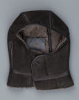 Ten C shearling hood dark grey