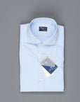 Finamore 'Traveller' shirt Milano fit Collar Eduardo Alumo Blue poplin