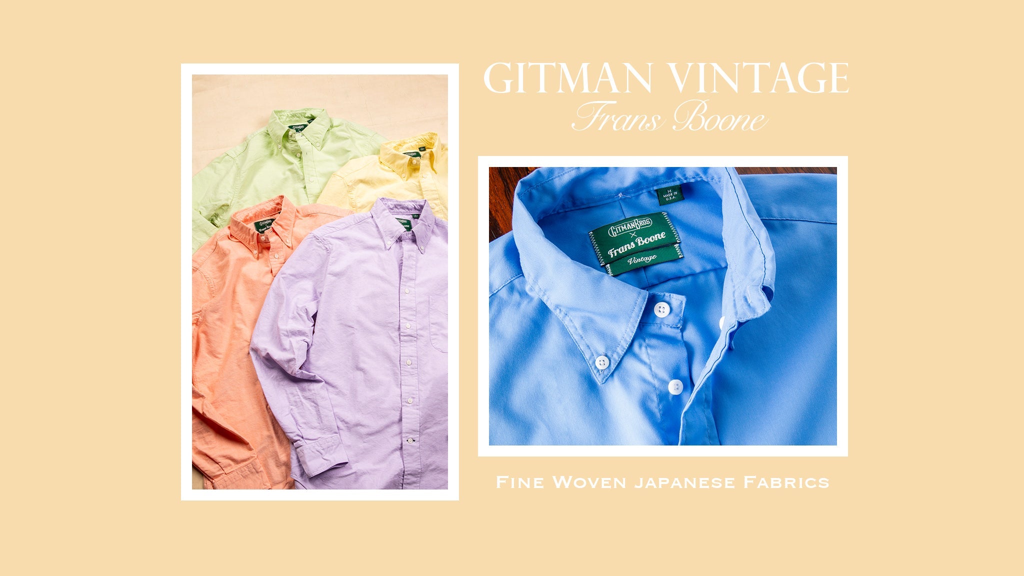 Exclusive Japanese fabrics Gitman Vintage for Frans Boone