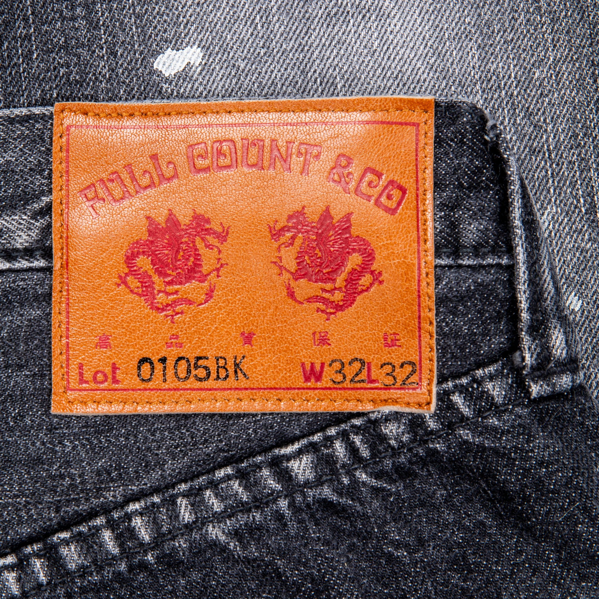Fullcount 0105 Loose Straight 13.7 Oz Dartford Black Splatter