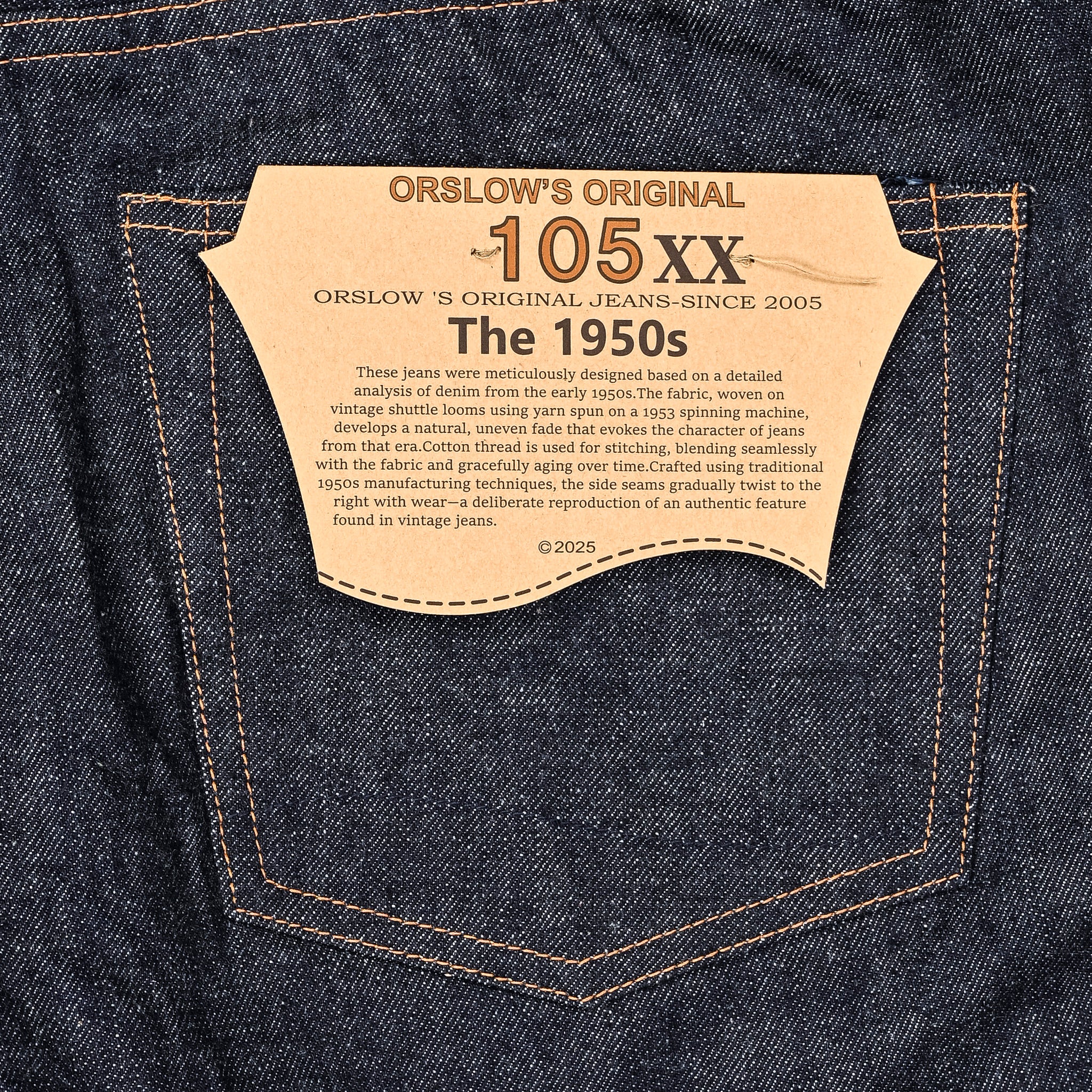 OrSlow 105XX 1950's Denim Standard One Wash