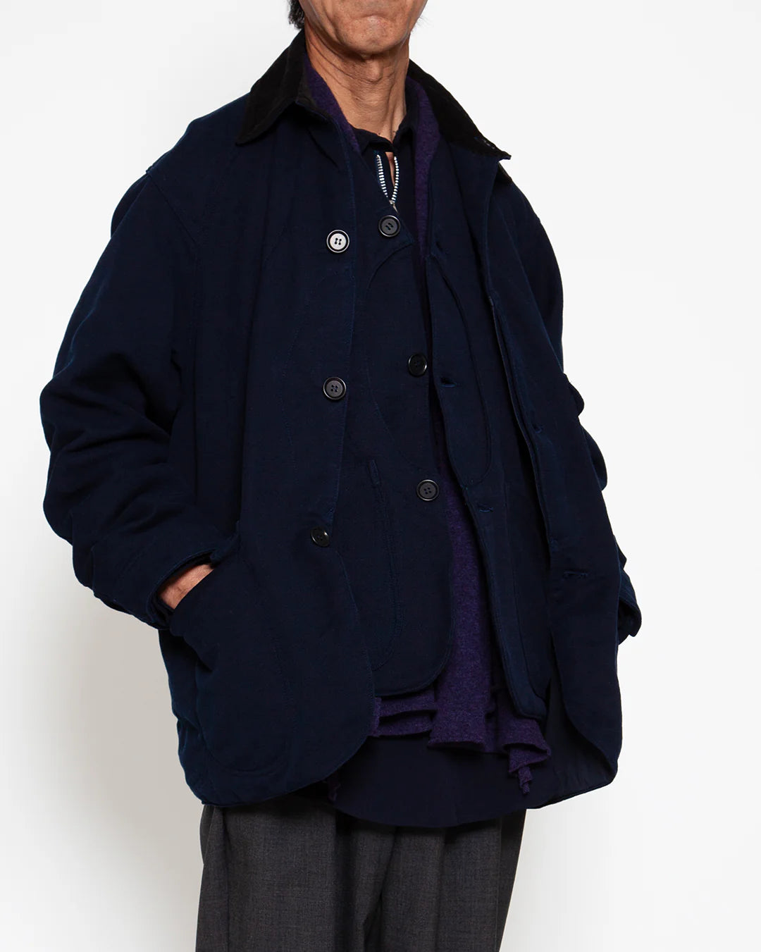 The Corona Utility CJ001 Game Jacket Hunting Dobby Cloth Navy