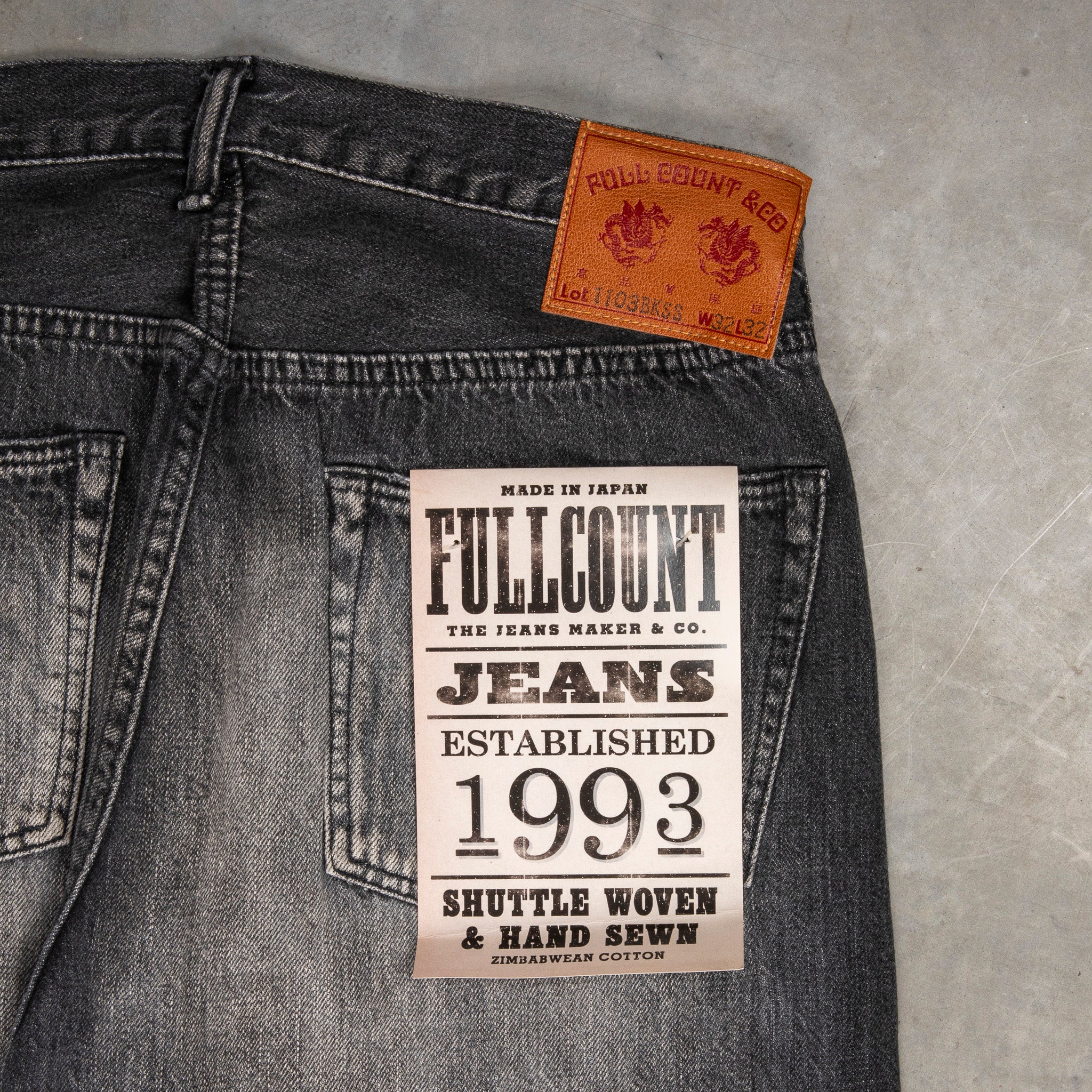 Fullcount 1103SS Clean Straight &quot;Super Smooth&quot; 11.5 Oz Dartford Black