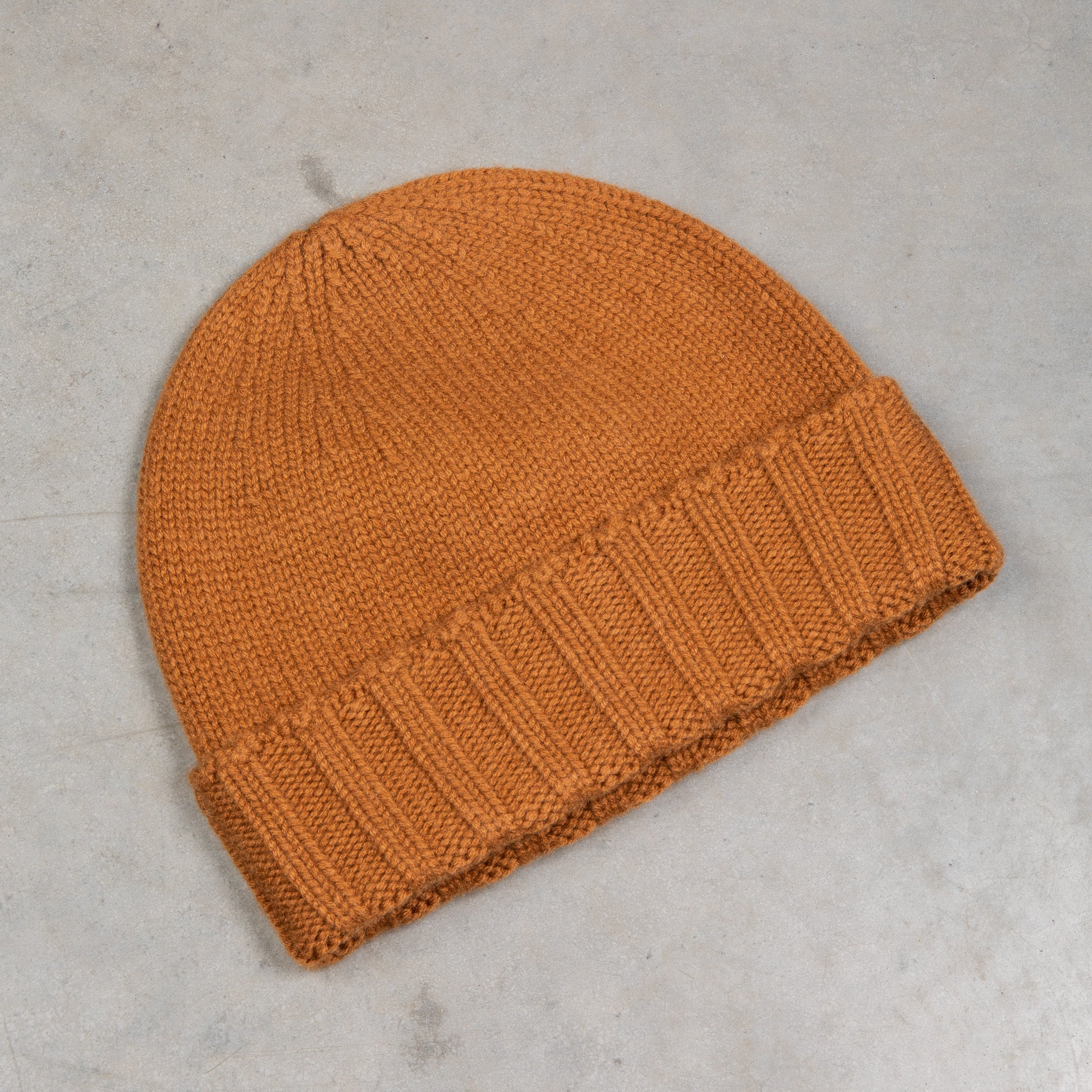 Drumohr Cashmere Ribbed Hat Caramello Scuro