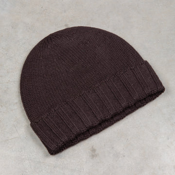Drumohr Cashmere Ribbed Hat Marrone