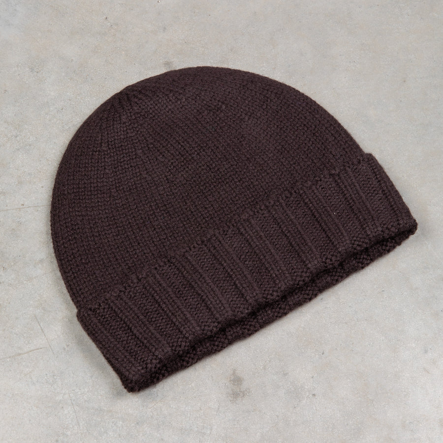 Drumohr Cashmere Ribbed Hat Marrone