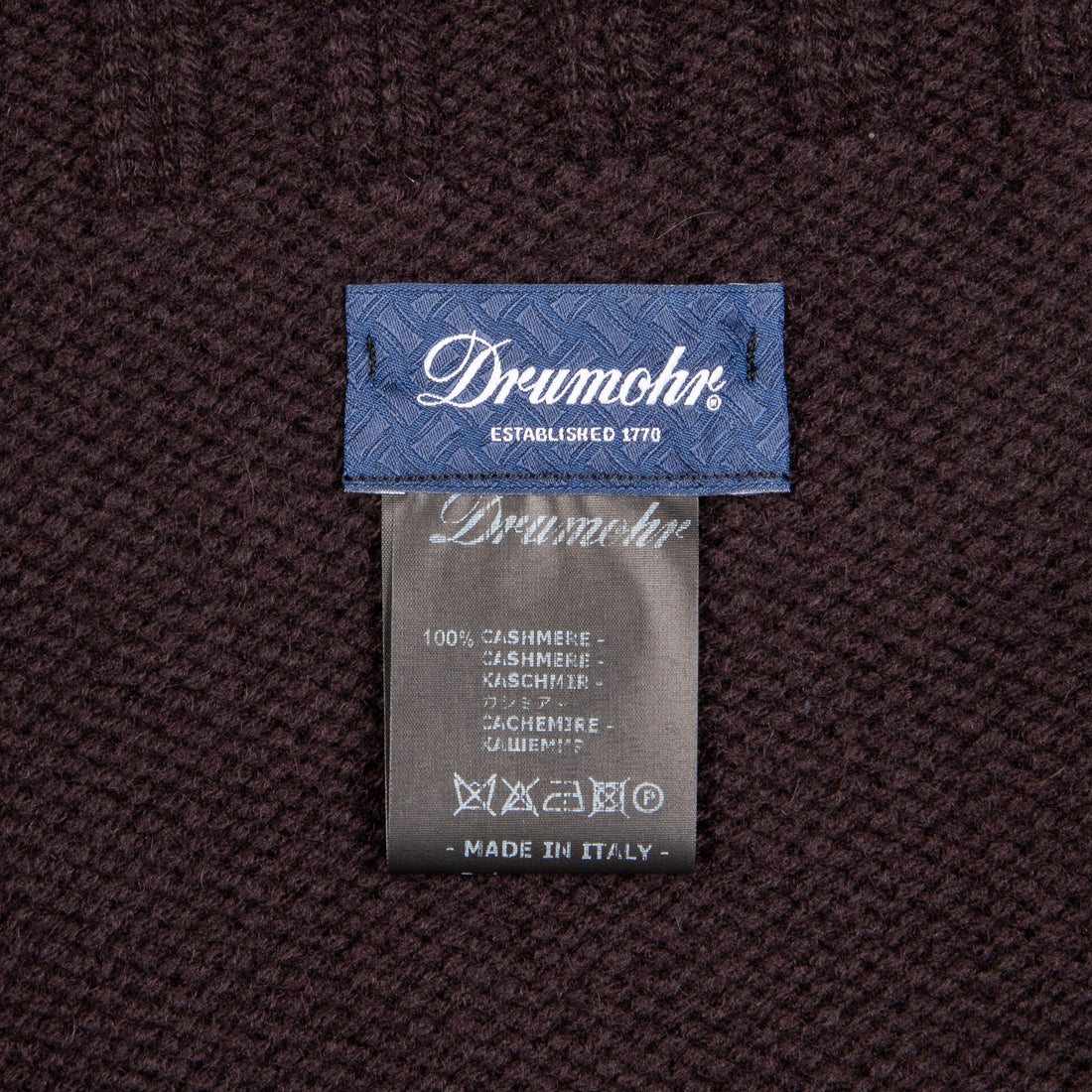 Drumohr Cashmere Ribbed Hat Marrone
