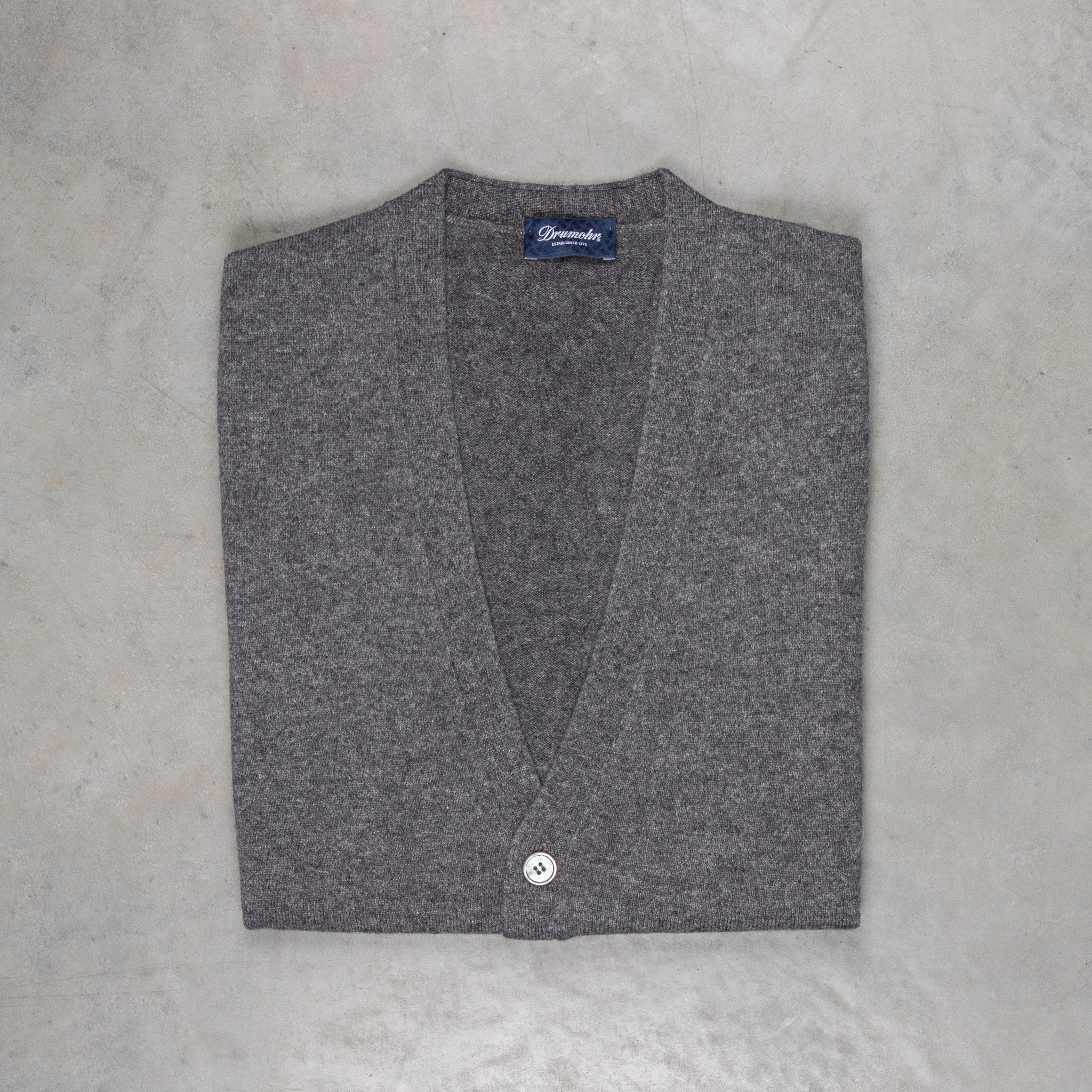 Drumohr Cashmere Gillet con Bottoni Grigio Scuro