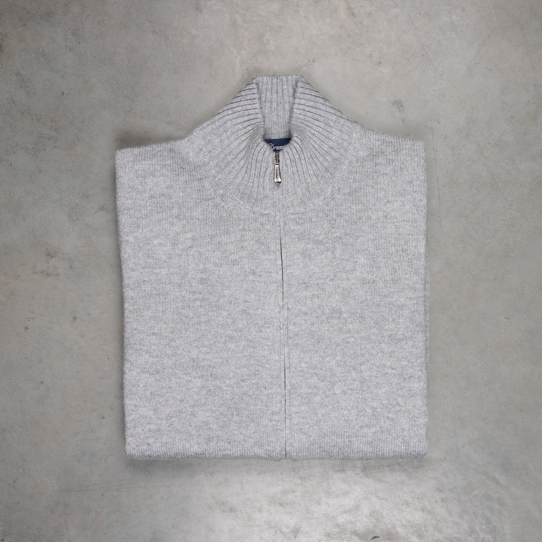 Drumohr Cashmere Lupo Full Zip Grigio Medio