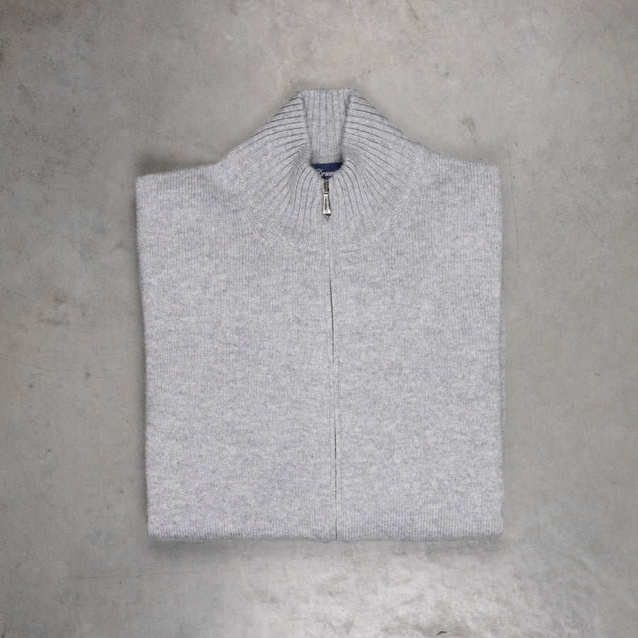 Drumohr Cashmere Lupo Full Zip Grigio Medio