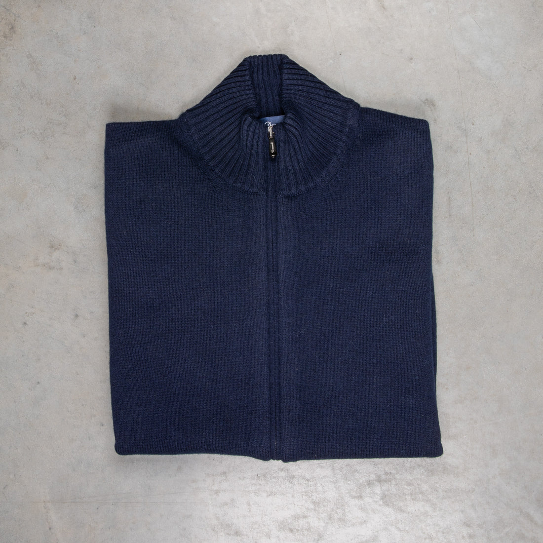 Drumohr Cashmere Lupo Full Zip Blu Notte