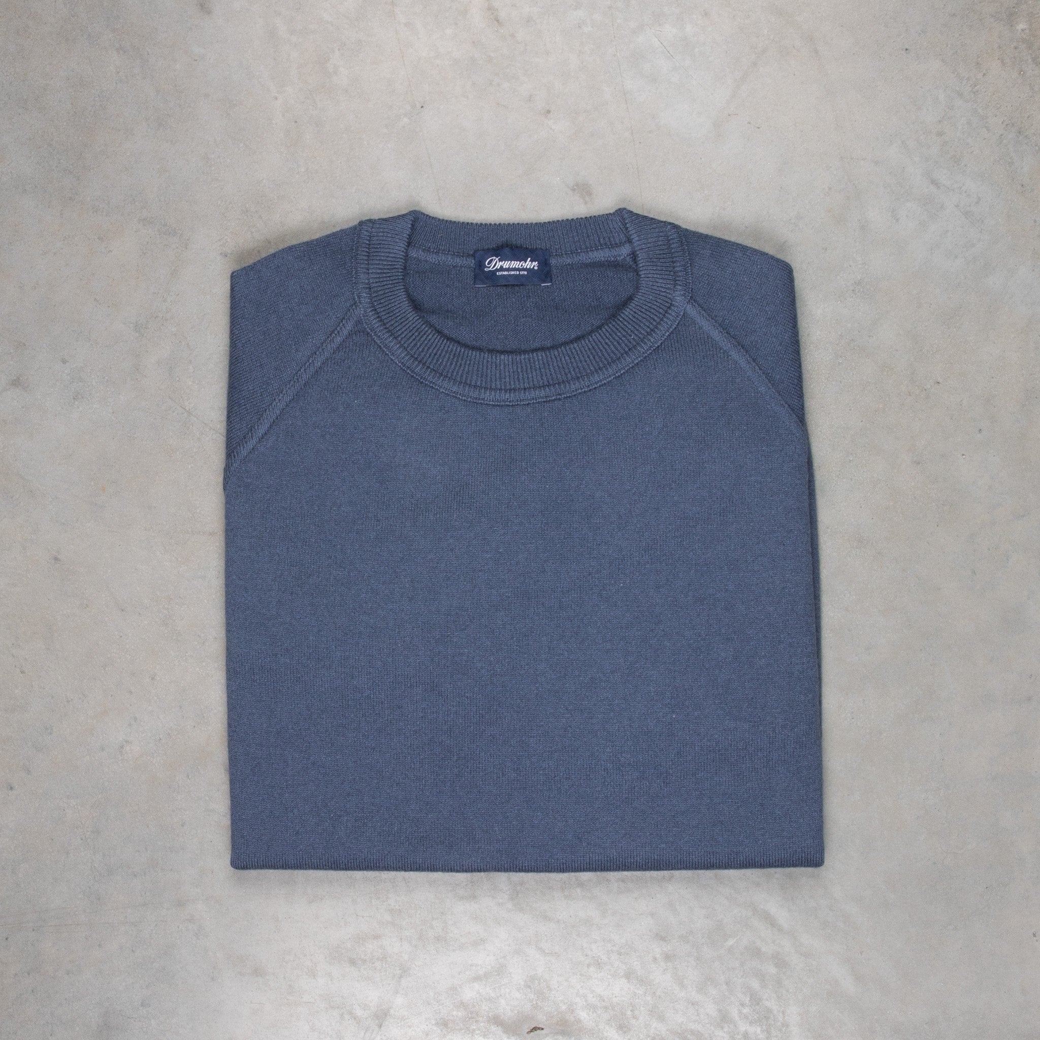 Drumohr Cashmere Felpa Navy Acciaio