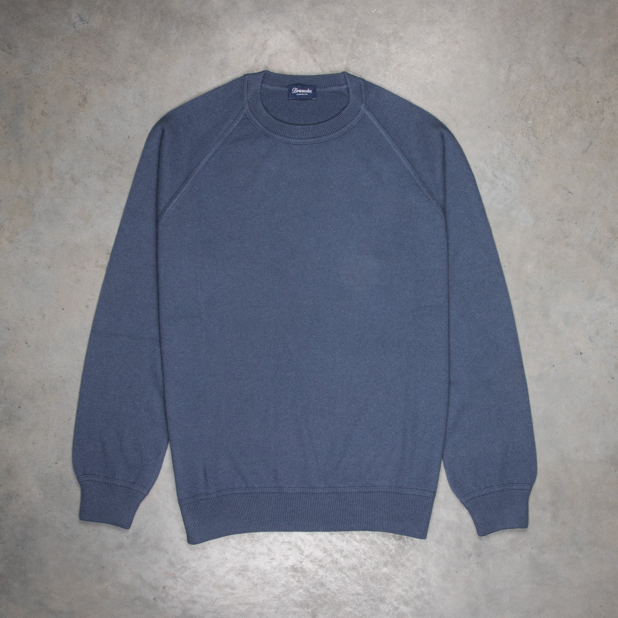 Drumohr Cashmere Felpa Navy Acciaio