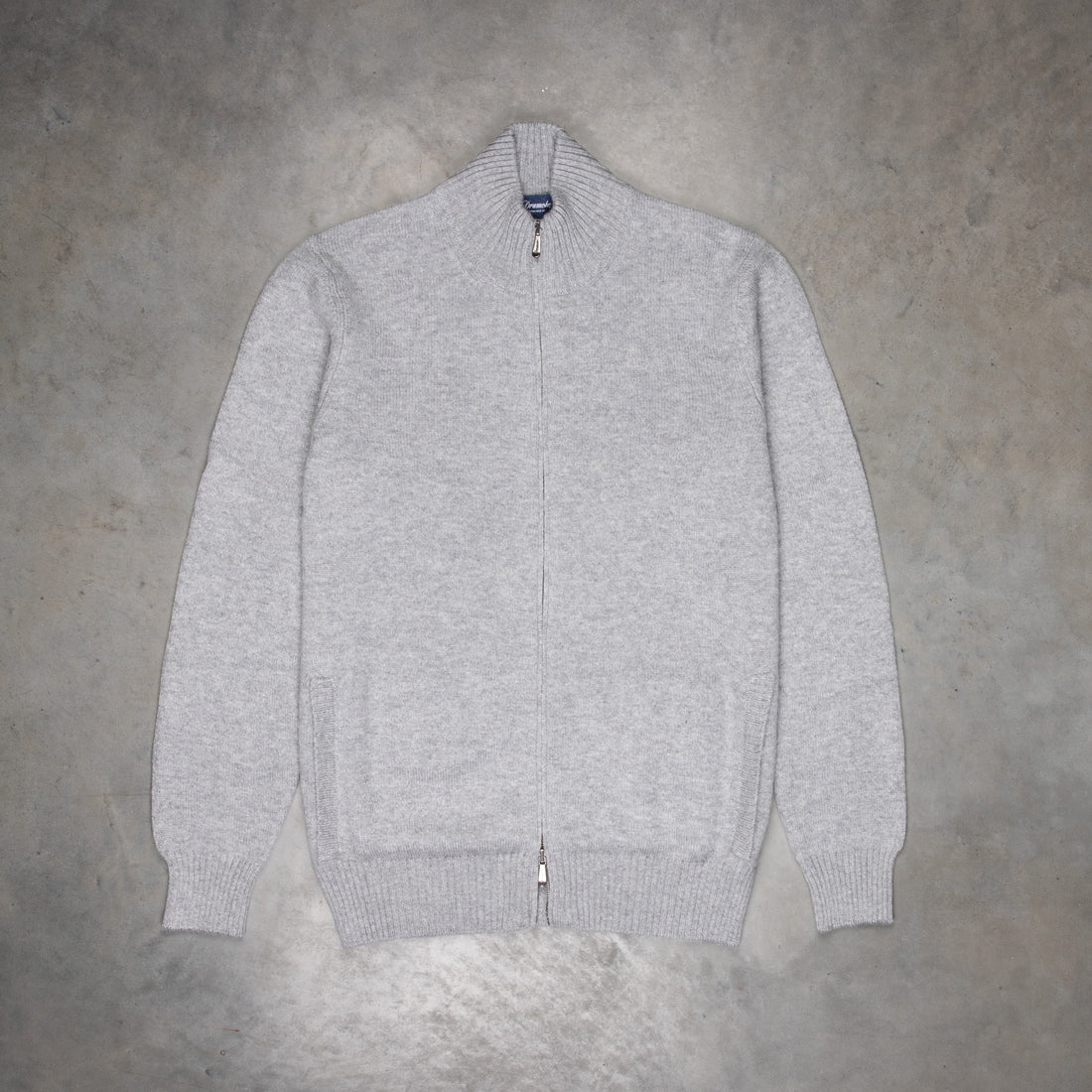 Drumohr Cashmere Lupo Full Zip Grigio Medio