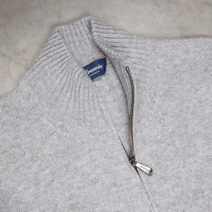 Drumohr Cashmere Lupo Full Zip Grigio Medio