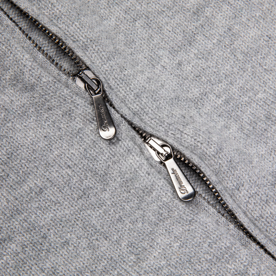 Drumohr Cashmere Lupo Full Zip Grigio Medio
