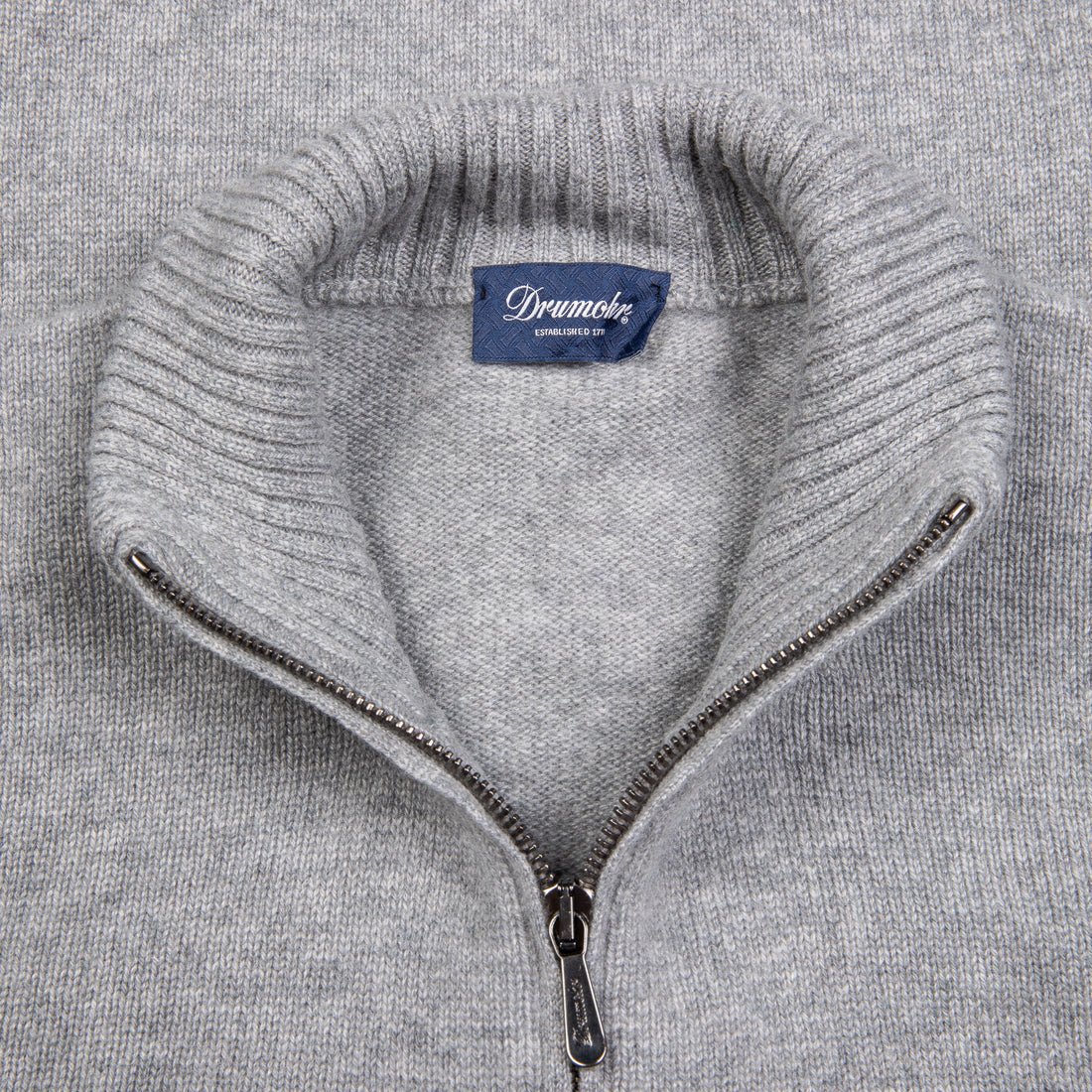 Drumohr Cashmere Lupo Full Zip Grigio Medio