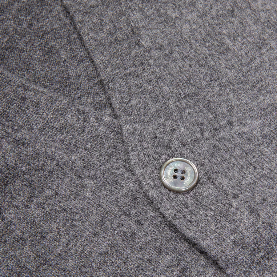 Drumohr Cashmere Gillet con Bottoni Grigio Scuro