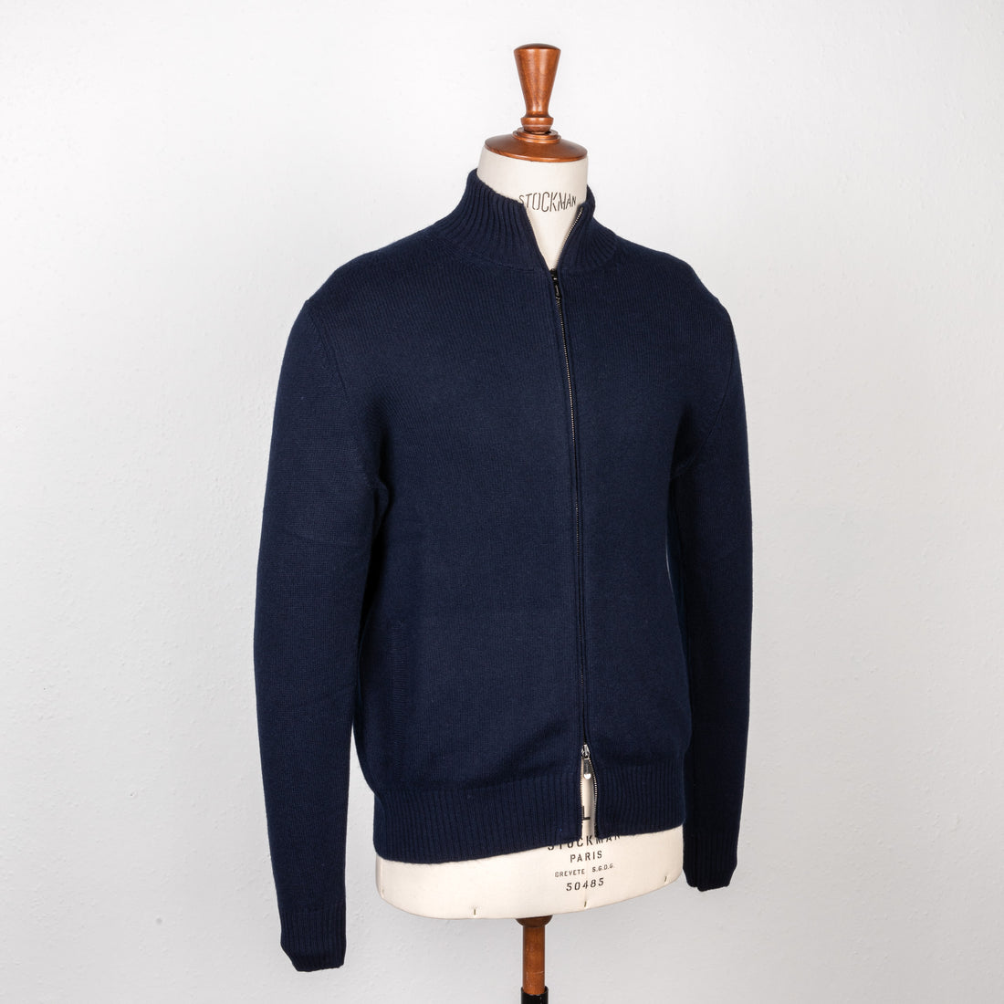 Drumohr Cashmere Lupo Full Zip Blu Notte