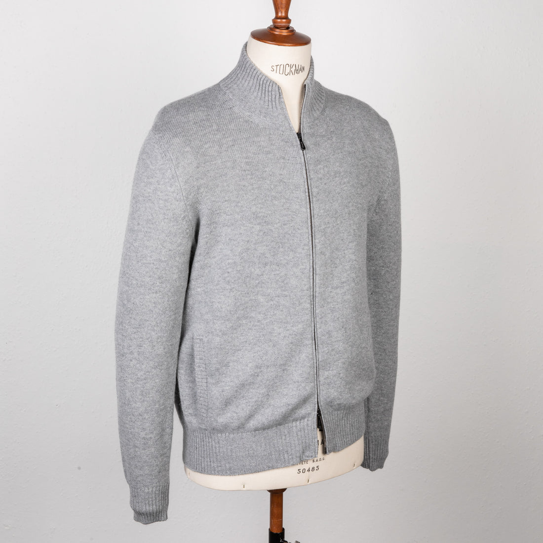 Drumohr Cashmere Lupo Full Zip Grigio Medio