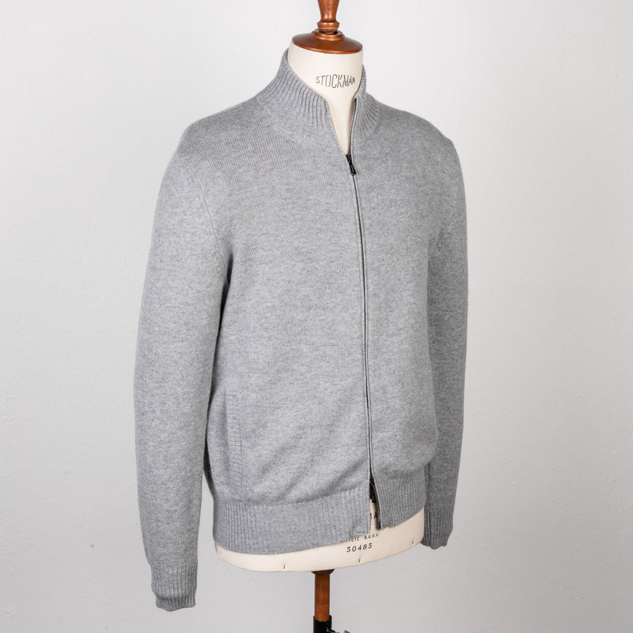 Drumohr Cashmere Lupo Full Zip Grigio Medio