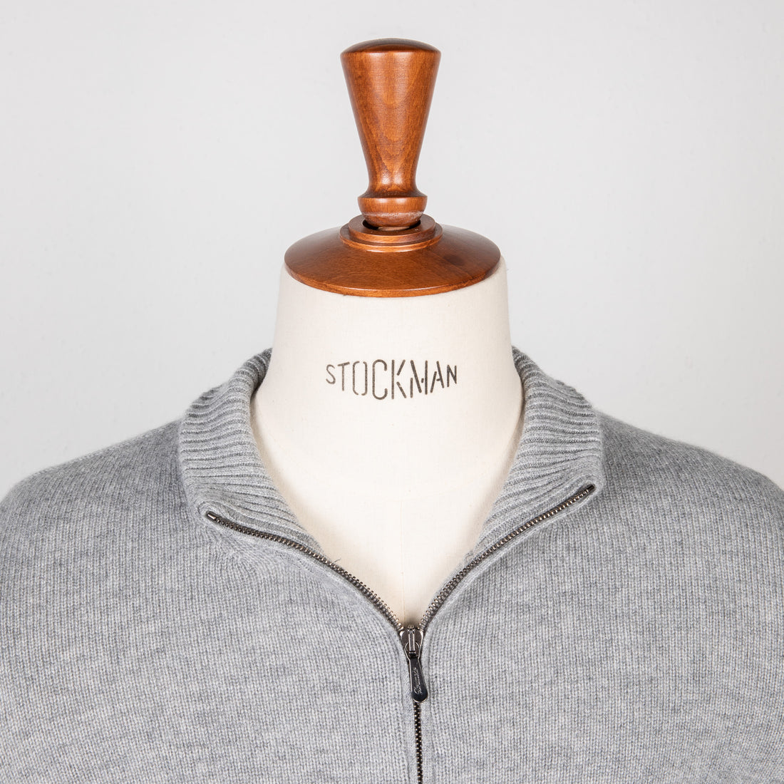 Drumohr Cashmere Lupo Full Zip Grigio Medio