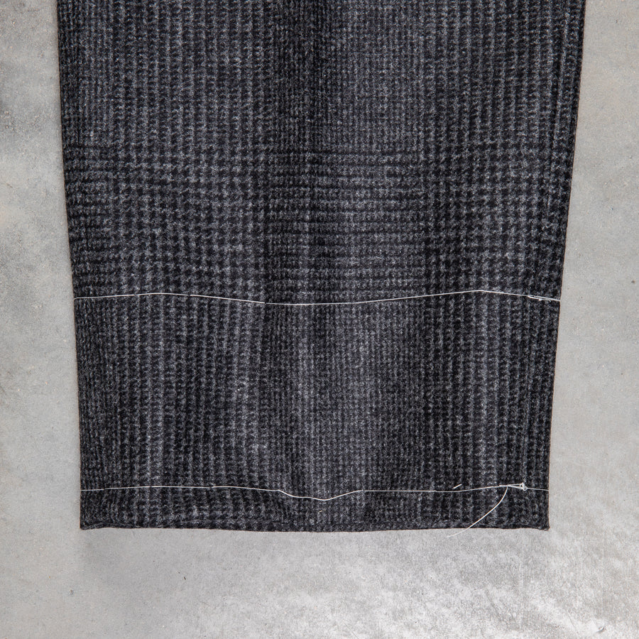 Rota Pantaloni High Rise Regular Fit Flannel Prince Of Wales Grigio Scuro