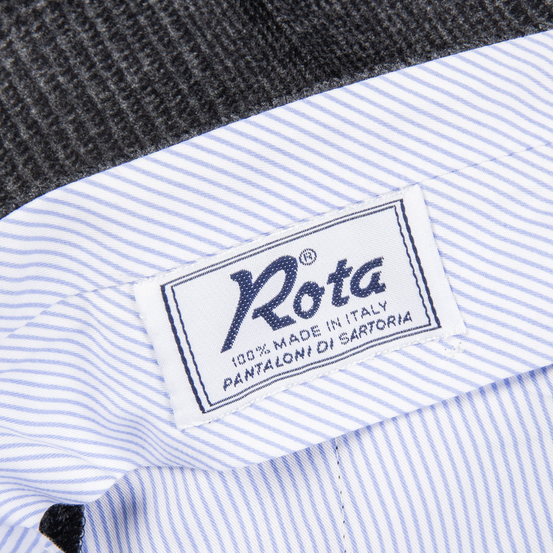 Rota Pantaloni High Rise Regular Fit Flannel Prince Of Wales Grigio Scuro