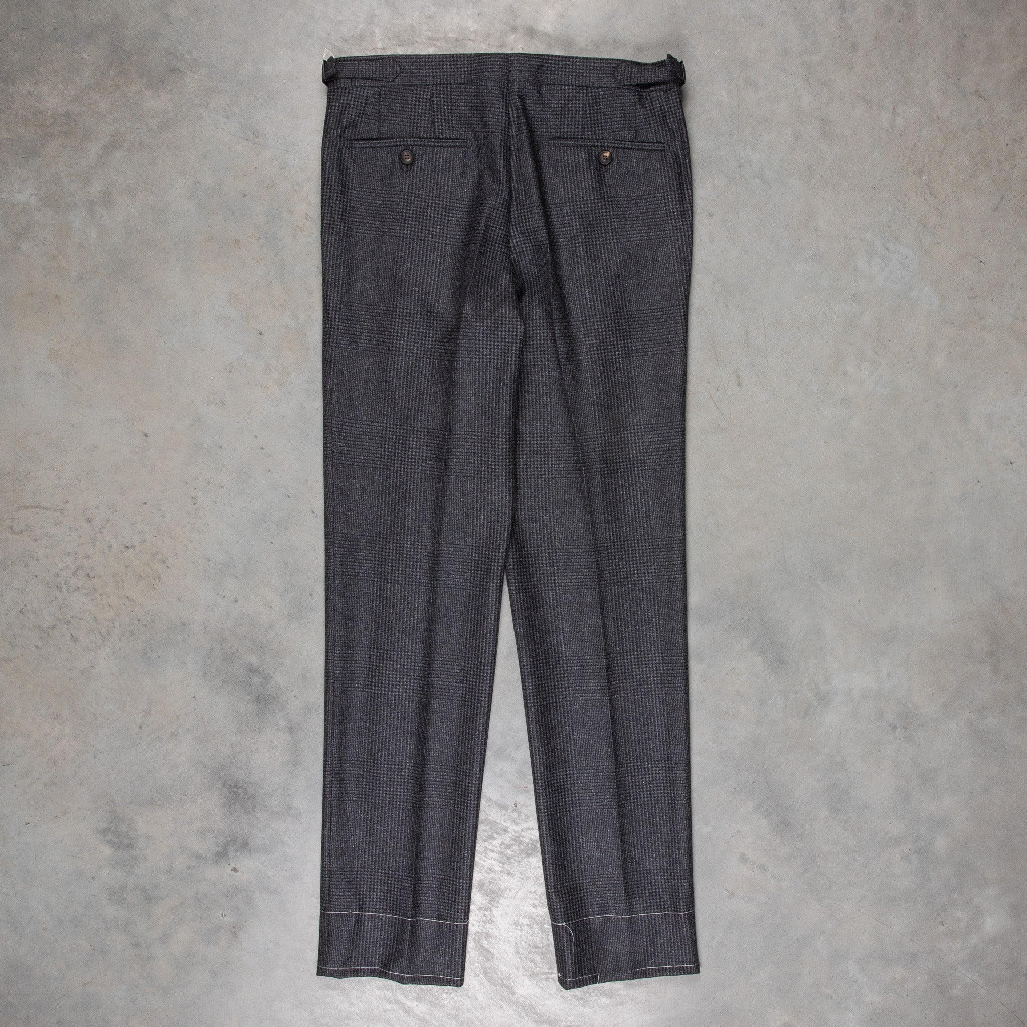 Rota Pantaloni High Rise Regular Fit Flannel Prince Of Wales Grigio Scuro