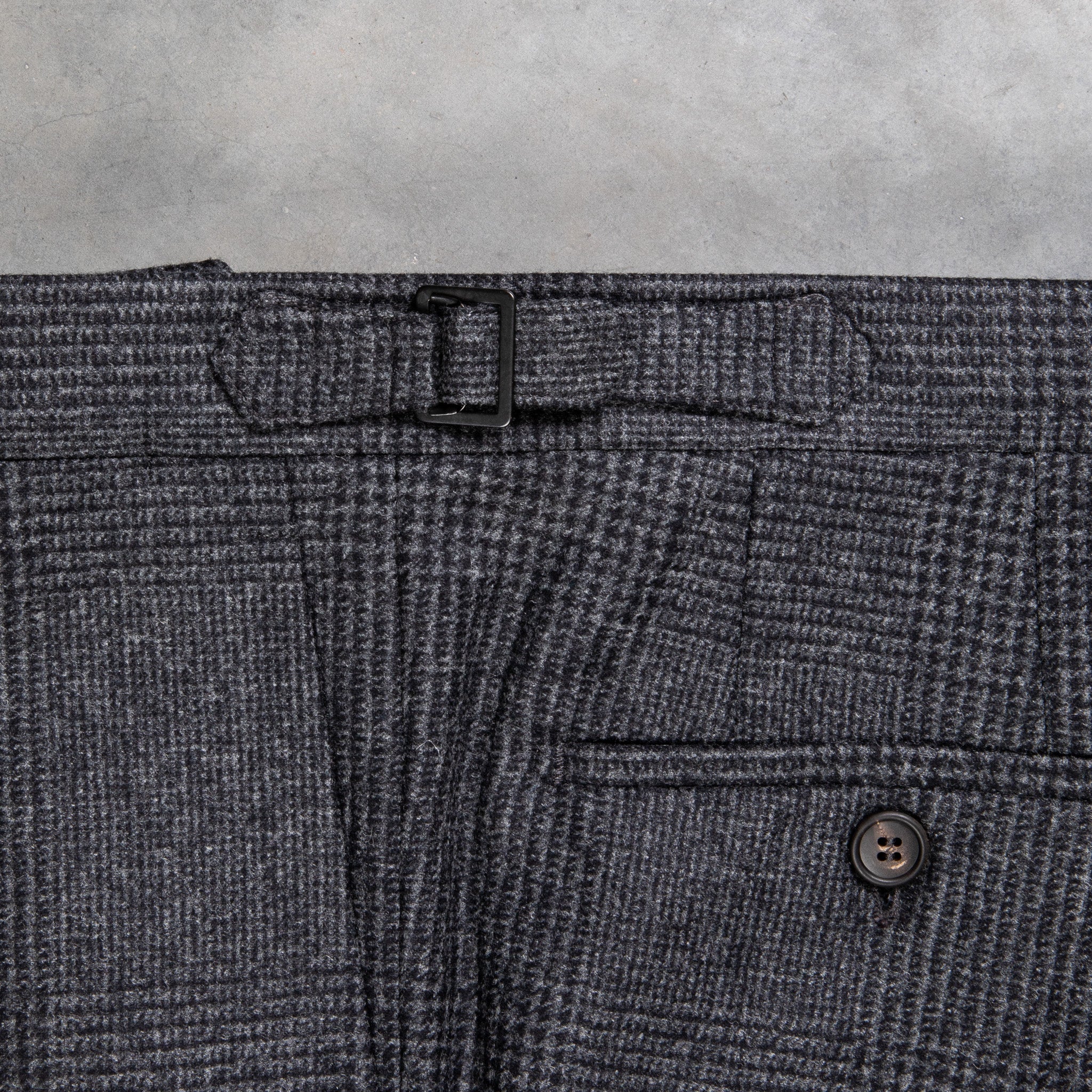 Rota Pantaloni High Rise Regular Fit Flannel Prince Of Wales Grigio Scuro