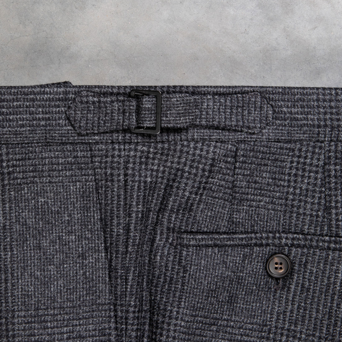 Rota Pantaloni High Rise Regular Fit Flannel Prince Of Wales Grigio Scuro