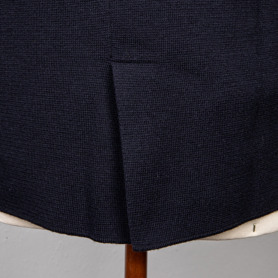 Drumohr Knitted Jacket Merino Wool Navy Blu