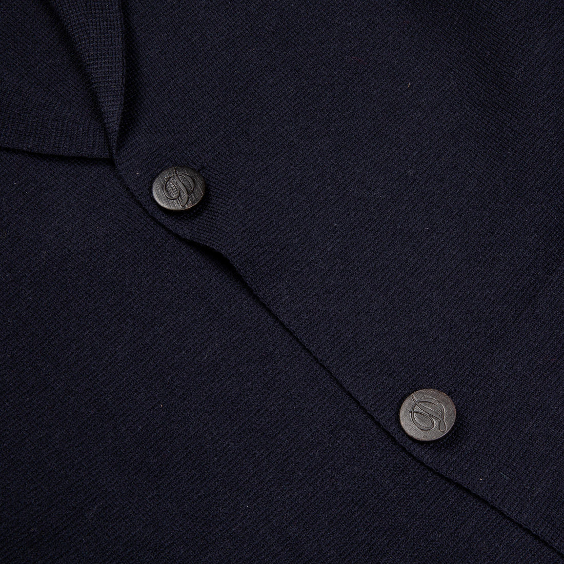Drumohr Knitted Jacket Merino Wool Navy Blu