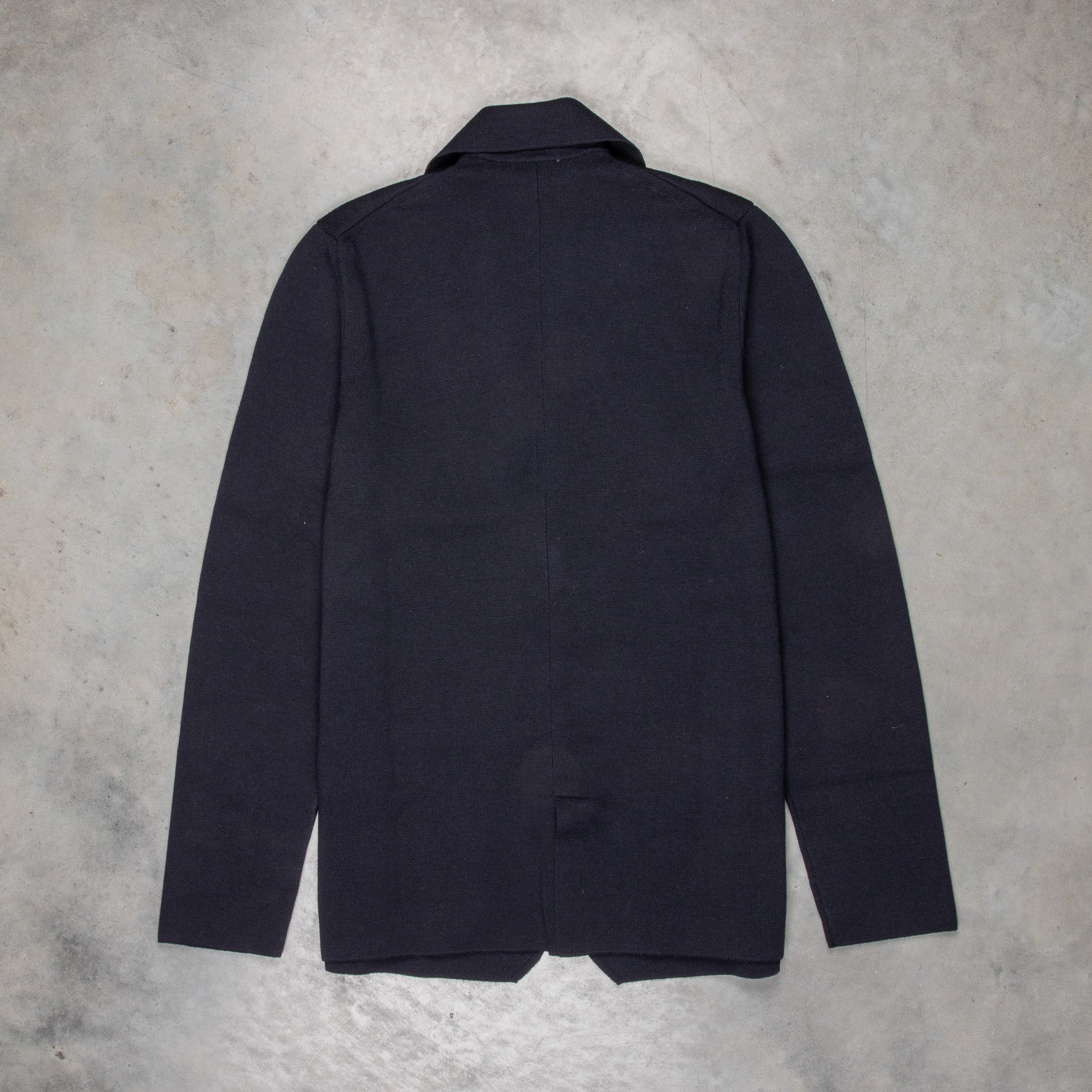Drumohr Knitted Jacket Merino Wool Navy Blu