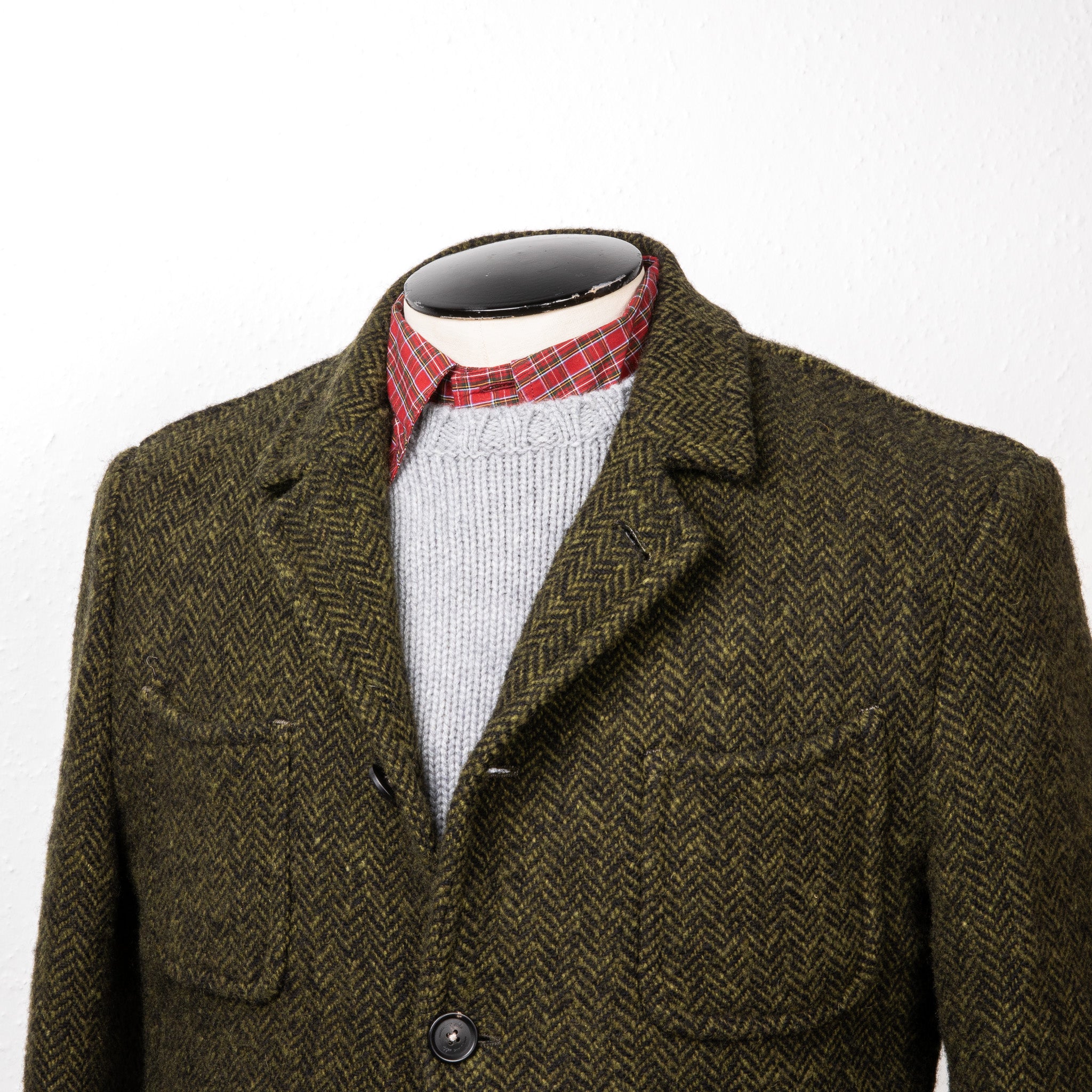 Massimo Alba Solex Wool Jacket Herringbone Olio