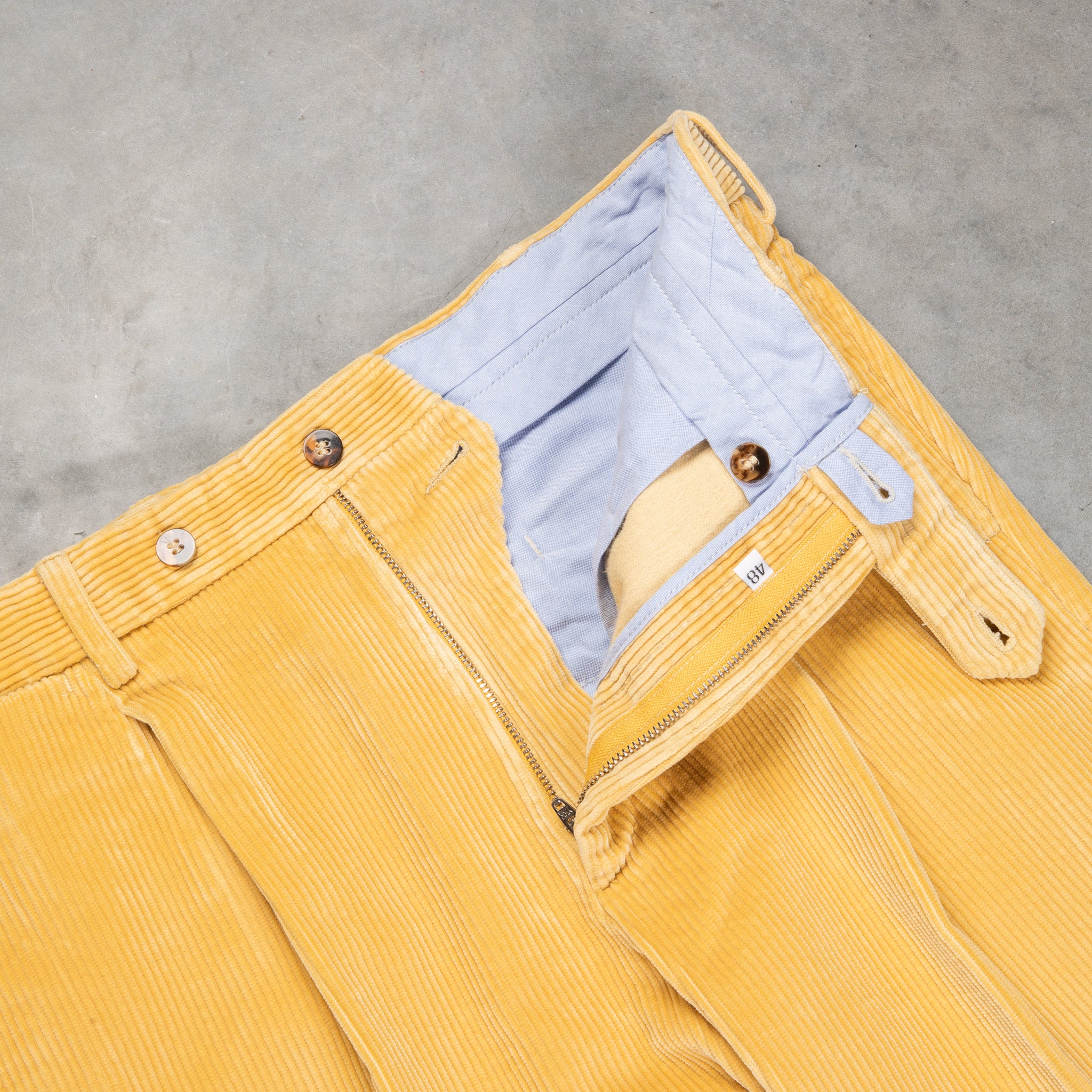 Rota Pantaloni High Rise Regular Fit 8-Wale Corduroy Giallo Toscano