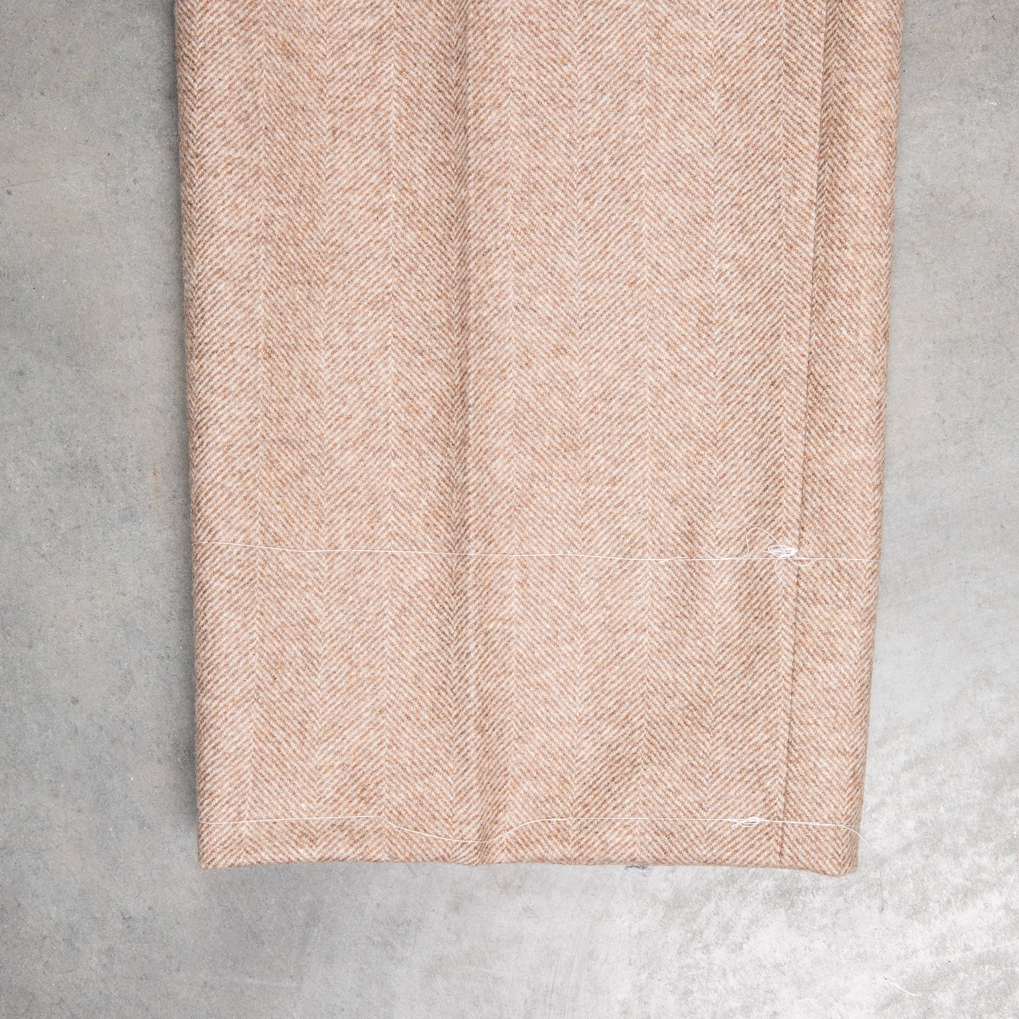 Rota Pantaloni High Rise Regular Fit Flannel Herringbone Beige Chiaro