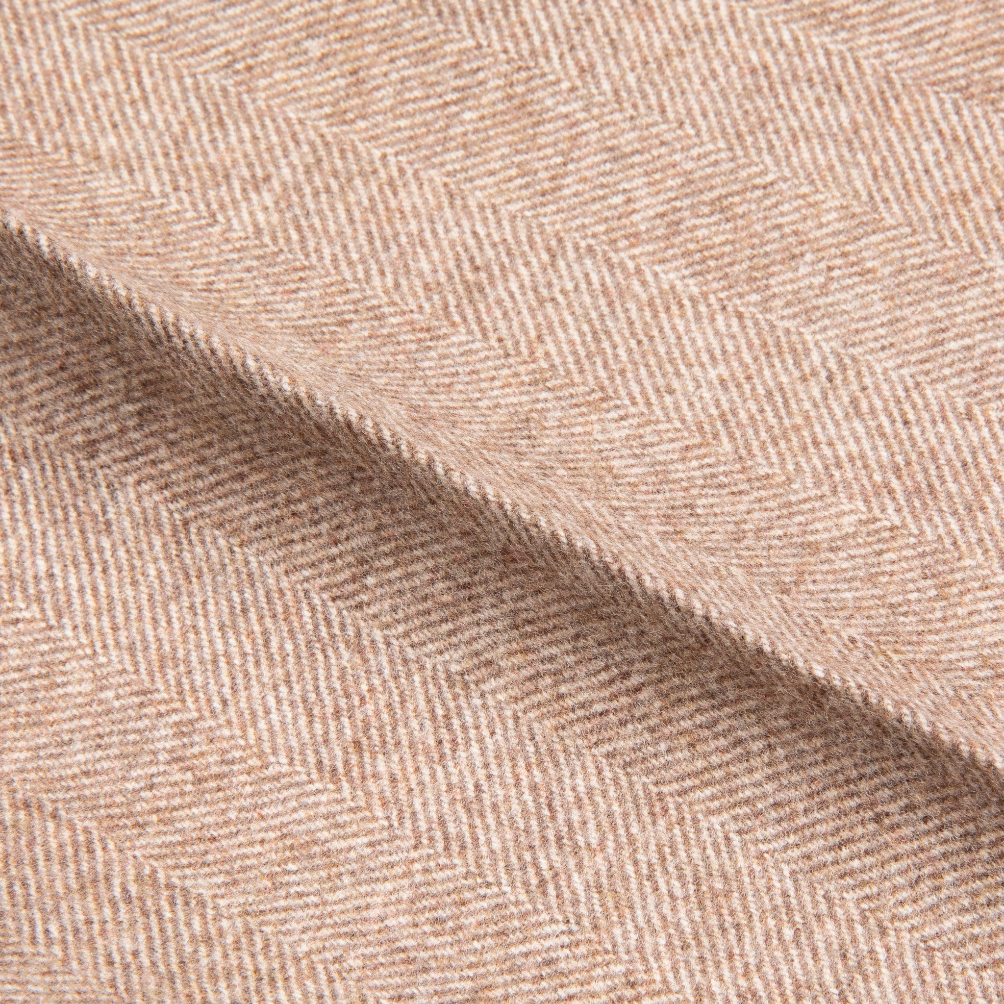 Rota Pantaloni High Rise Regular Fit Flannel Herringbone Beige Chiaro