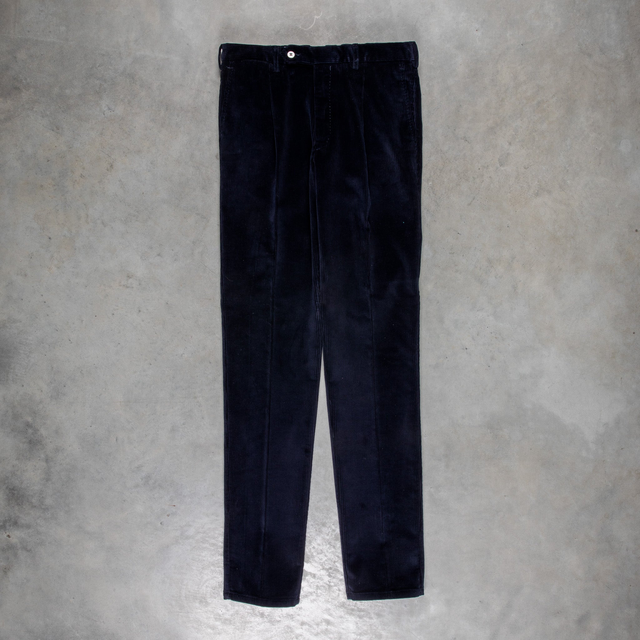 Rota Pantaloni High Rise Regular Fit 8-Wale Corduroy Blu Notte