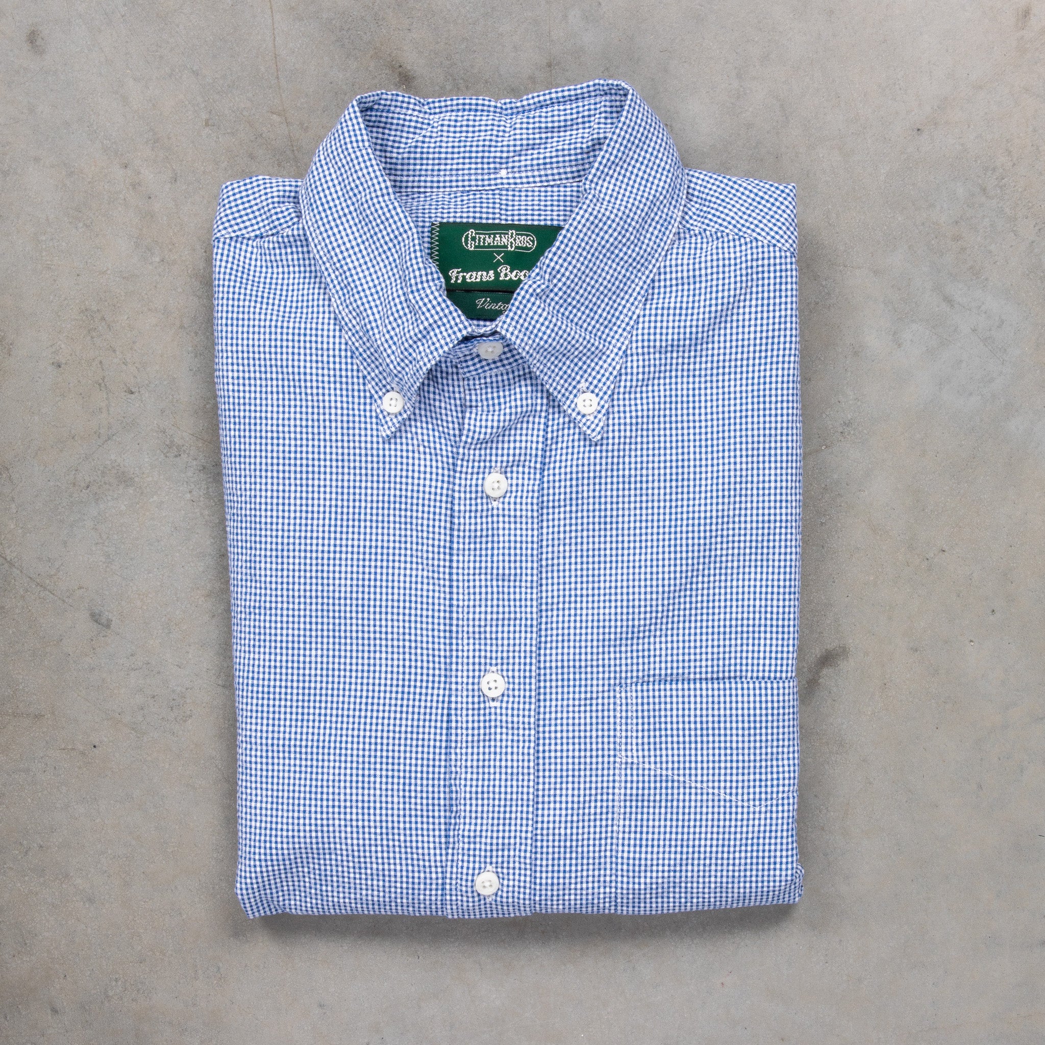 Gitman Vintage x Frans Boone Japanese Woven Vichy Seersucker Dark