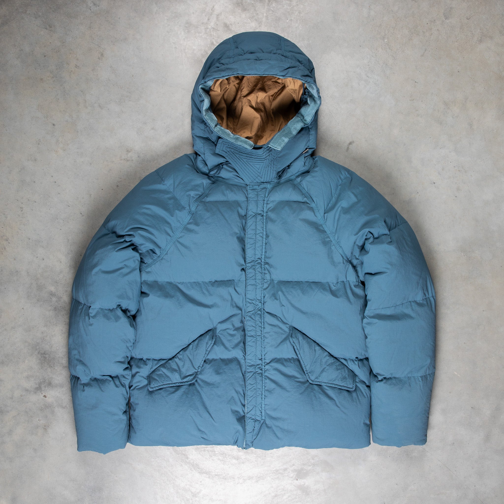 Ten C Artic Down Parka Blu Petrolio