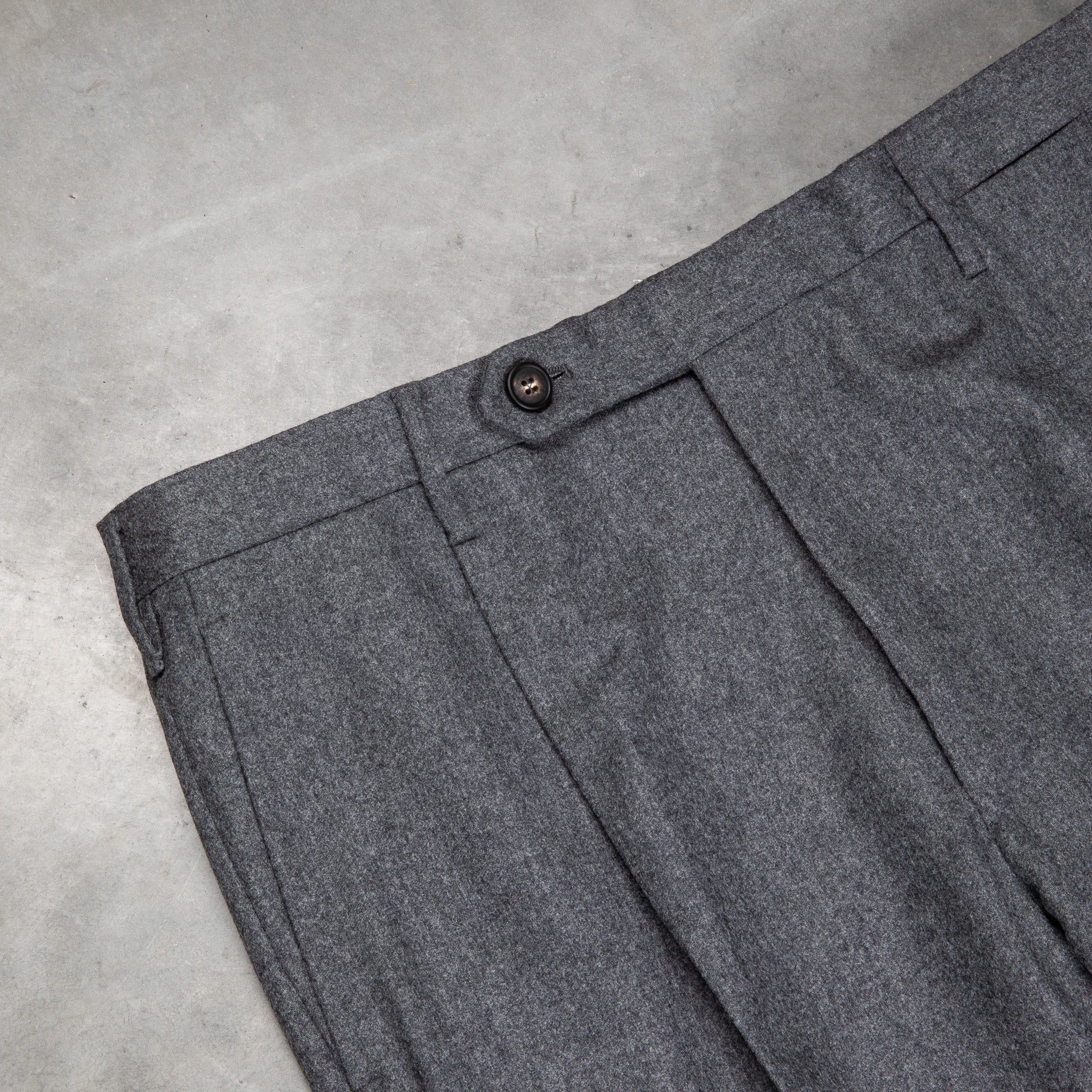 Rota Pantaloni High Rise Regular Fit Lightweight Flannel Grigio Scuro