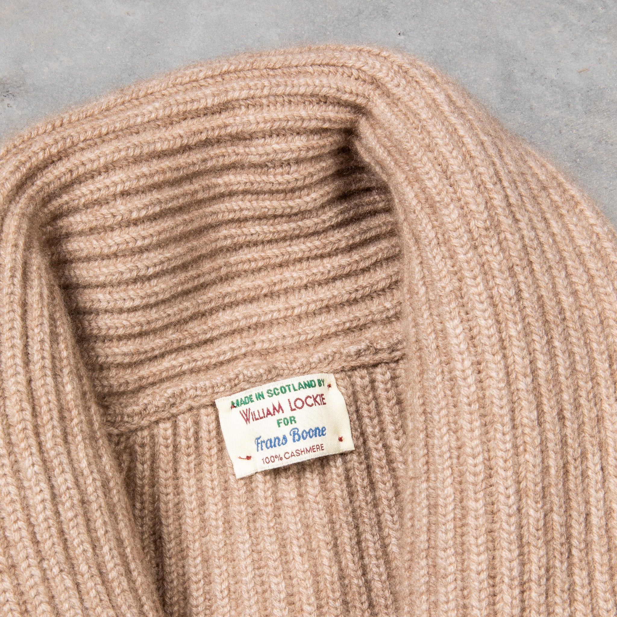 William Lockie Windsor Cashmere Shawl Cardigan Dark Natural