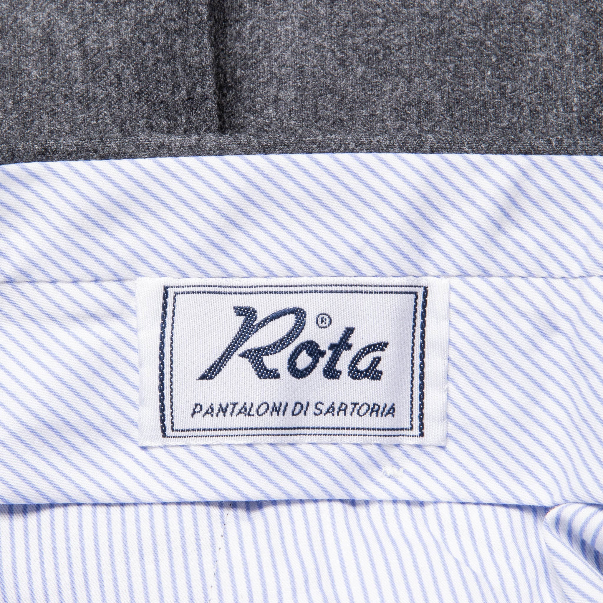 Rota Pantaloni High Rise Regular Fit Lightweight Flannel Grigio Scuro