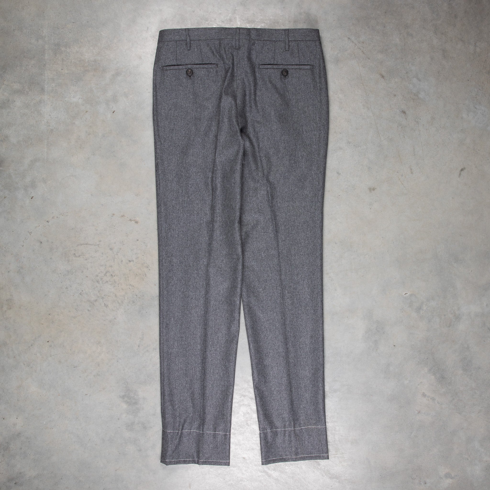 Rota Pantaloni High Rise Regular Fit Lightweight Flannel Grigio Scuro