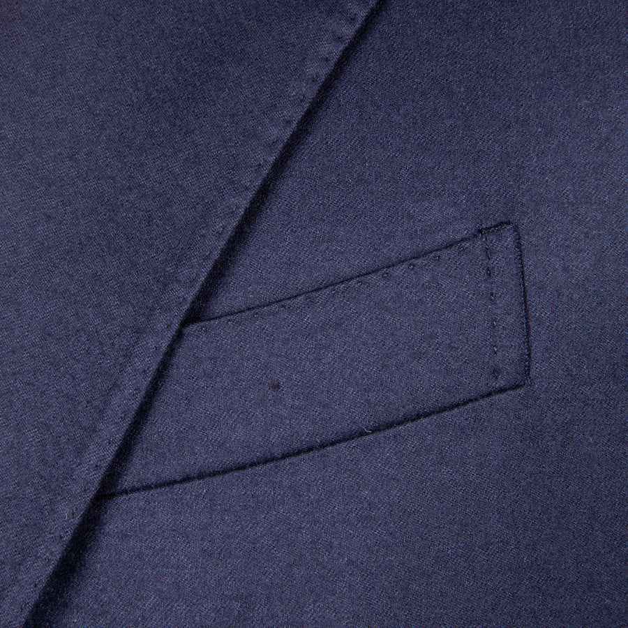 Caruso 180s Wool-Silk Butterfly Jacket Mid Blue